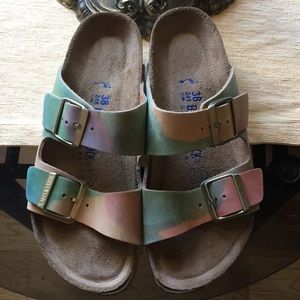 Birkenstock Arizona Ladies 38 Made in Germany, unique multi-color leather